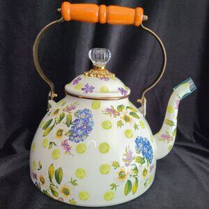 MacKenzie‑Childs Wildflowers Green 3‑Quart Tea Kettle – NIB